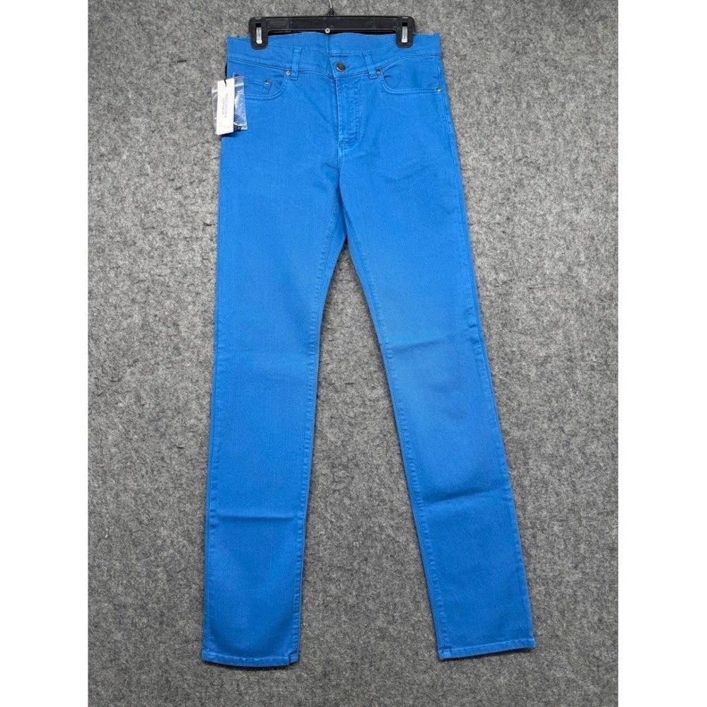 Versace Collection Men IT 31 Blue Medusa Slim Jeans Pants NWT Defect